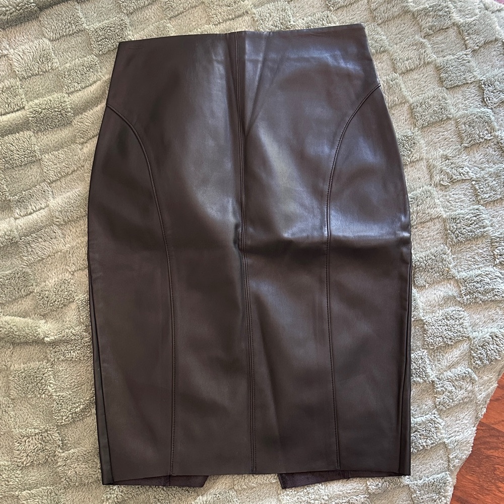 Express Black Faux Leather Pencil Skirt